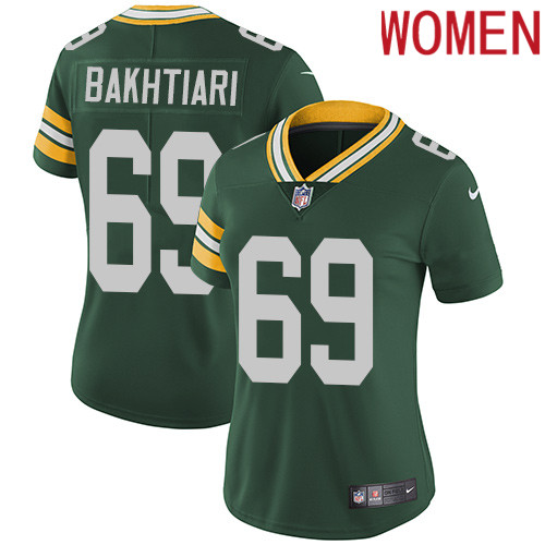 2019 Women Green Bay Packers #69 Bakhtiari green Nike Vapor Untouchable Limited NFL Jersey